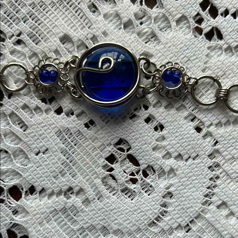 Silver-Tone and Blue Bracelet - Picture 3 of 3